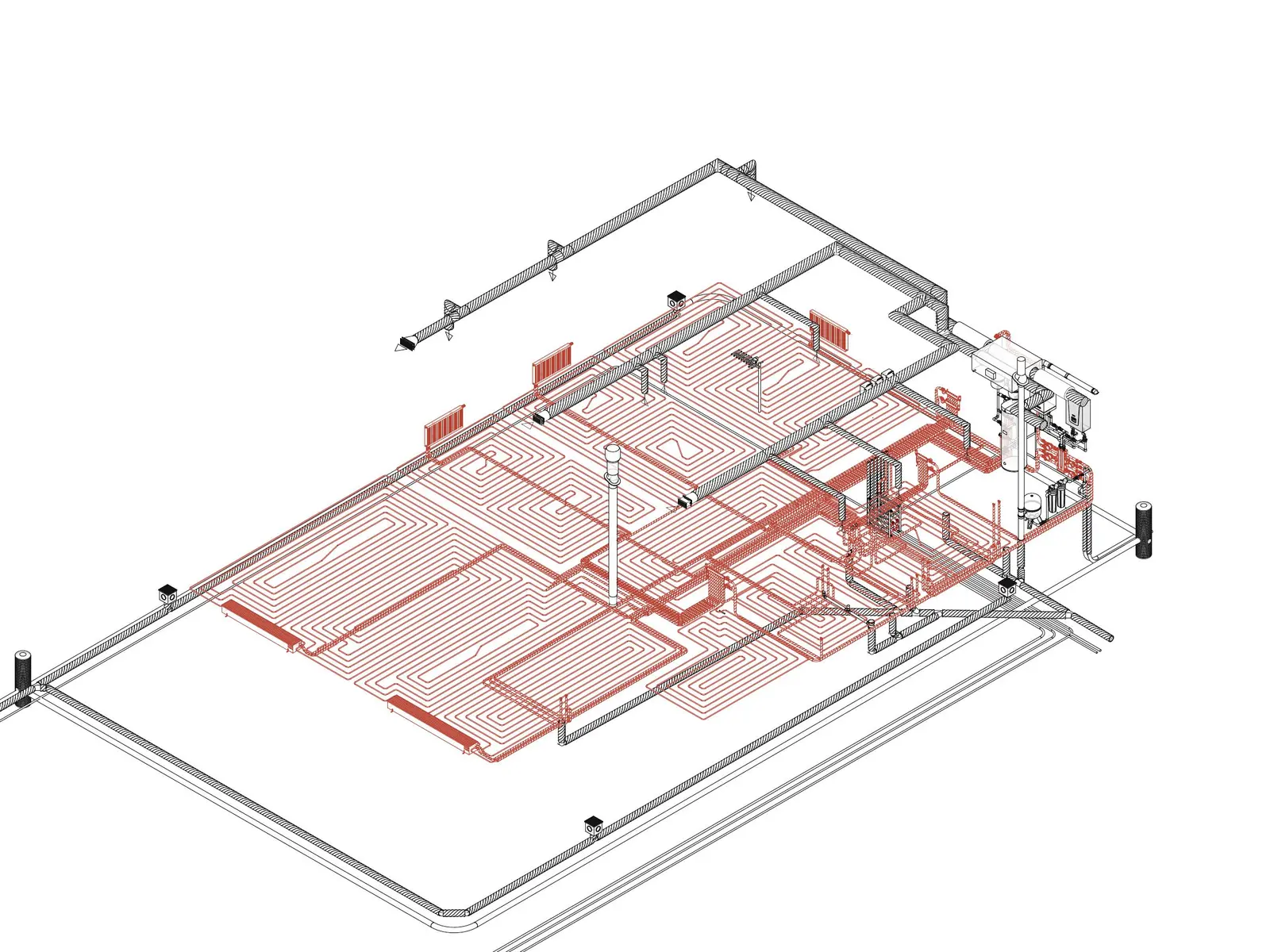 Инженерная BIM-модель частного дома с сетями и оборудованием